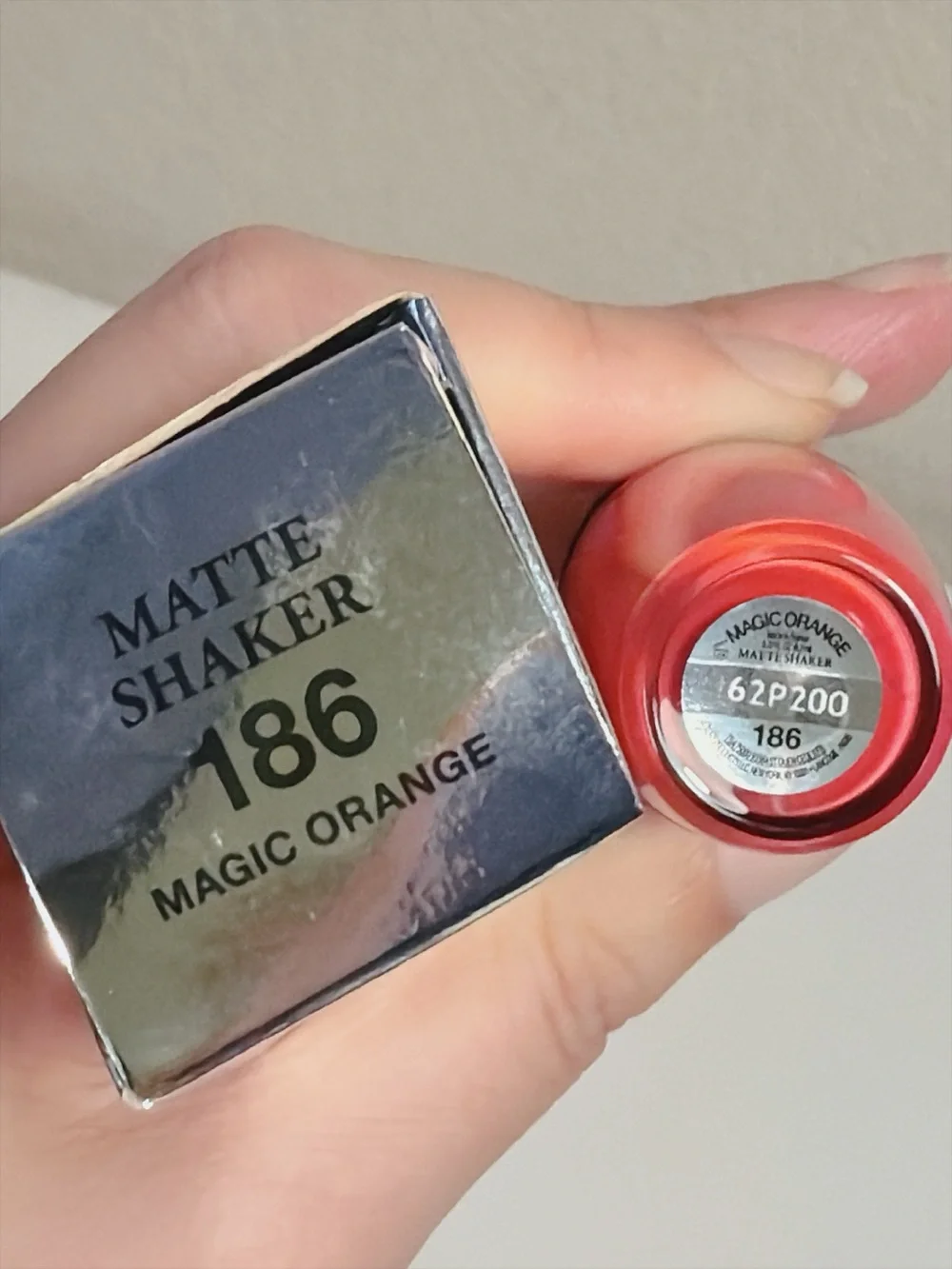 Lancome Matte Shaker Liquid Lipstick 186 Magic Orange 0.20 oz 6.2mL With Box